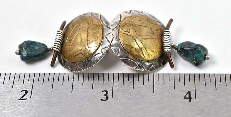 Sterling Silver Stud Earrings with Turquoise Gemstones