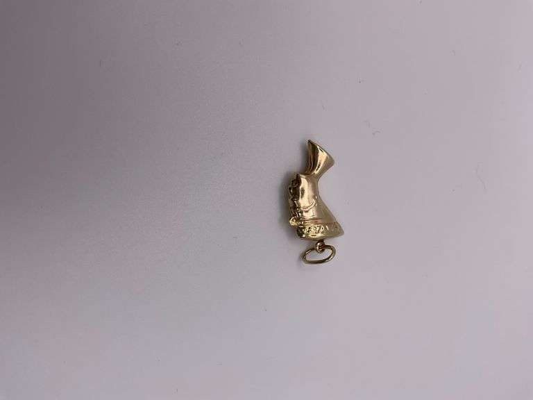 1.6g 14k YG Pendant African Bust Head 1"