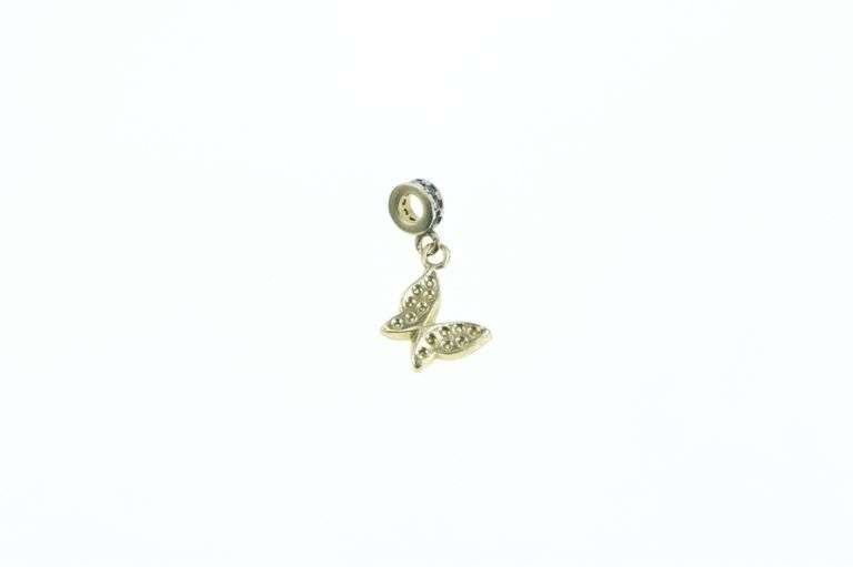 14K Yellow Gold Butterfly Beauty Change Symbol CZ Charm/Pendant
