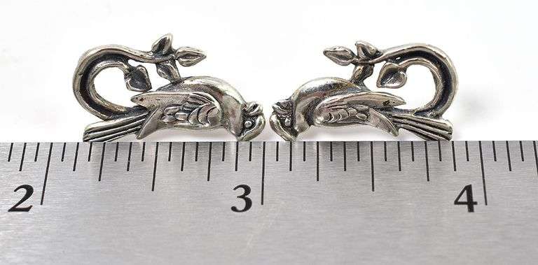 Sterling Silver Bird Stud Earrings