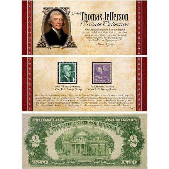 The Thomas Jefferson Rare $2 Bill Tribute