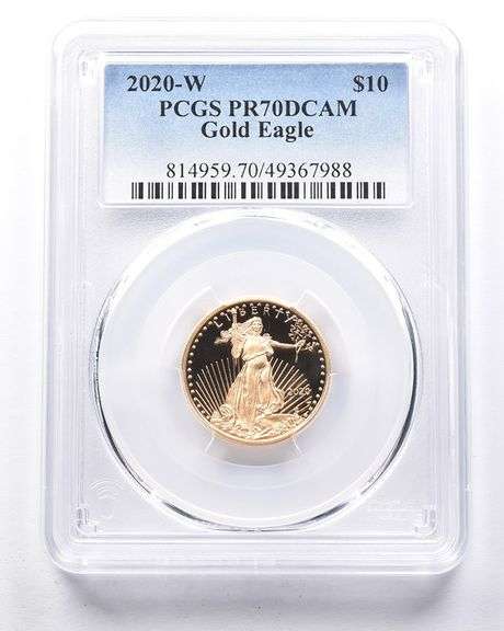 2020-W $10 American Gold Eagle 1/4 Oz Gold PR70 DCAM PCGS