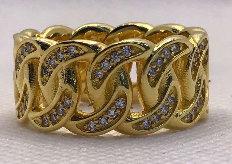 CLASSIC AND TIMELESS 14K YELLOW GOLD CUBAN LINK DIAMOND MEN’S RING