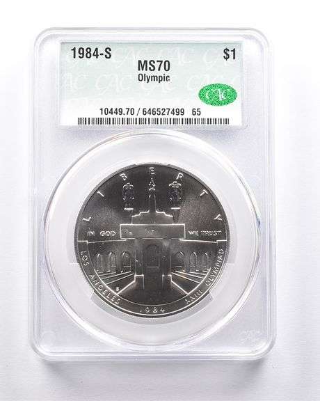 MS70 1984-S Olympic Coliseum Commemorative Dollar CAC CACG