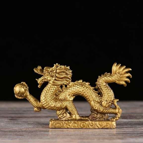 Handcrafted Brass Azure Dragon Figurine