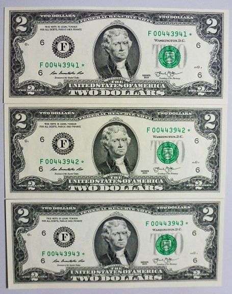 (3) Superb Crisp 2013 $2 Star Notes Atlanta-Consecutive!