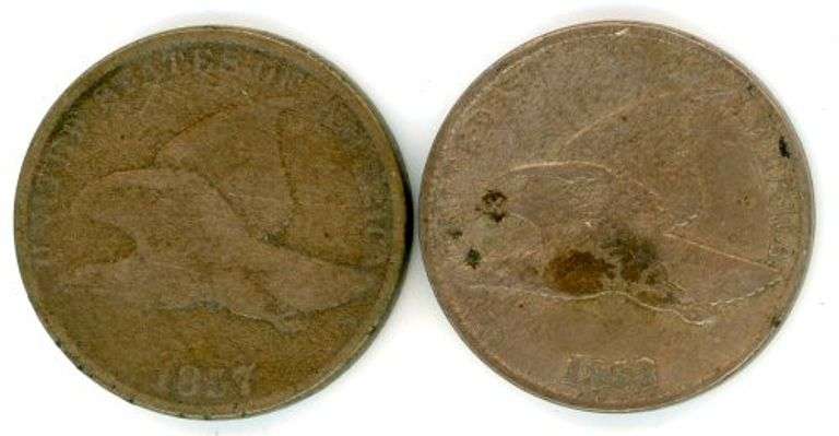 1857 & 1858 Flying Eagle Cents
