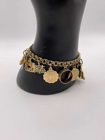 20.7g 14k Charm Bracelet 7"