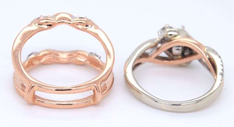 14kt two tone gold 0.50ctw diamond wedding set