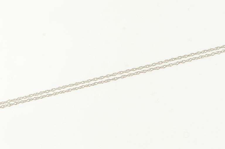 10K White Gold 0.6mm Rolling Cable Link Vintage Chain Necklace