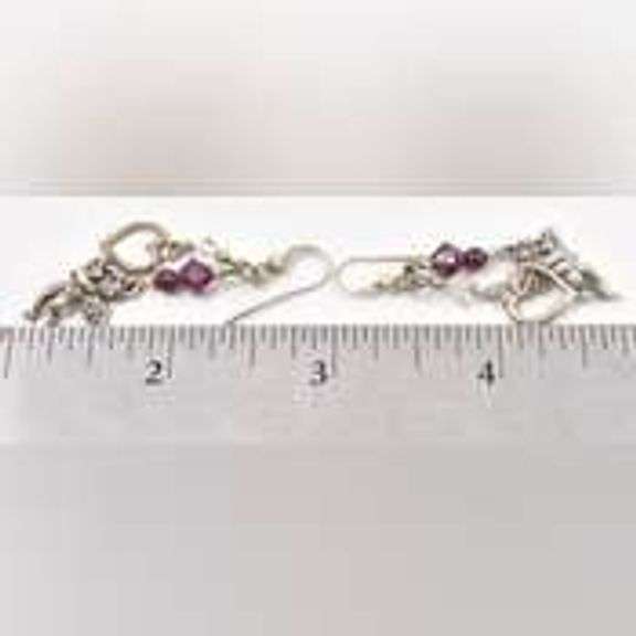 Loveable 925 Rhinestone and Cupid Dangle Earrings