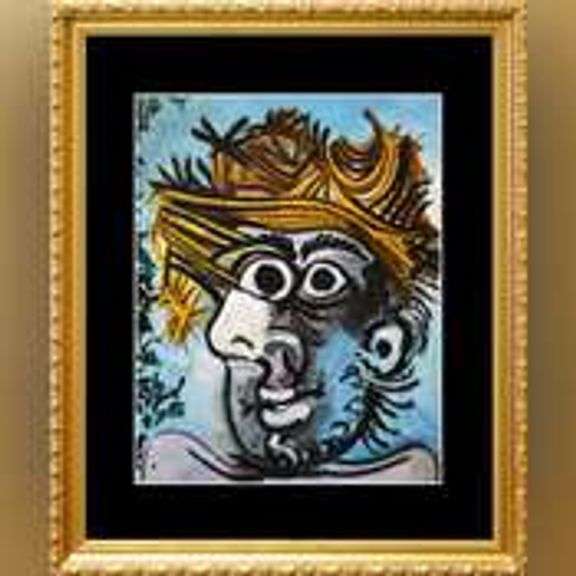 Pablo Picasso, Head Of A Man With A Straw Hat