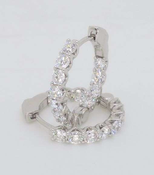 Inside Out 2.45CTW Diamond Hoop Earrings