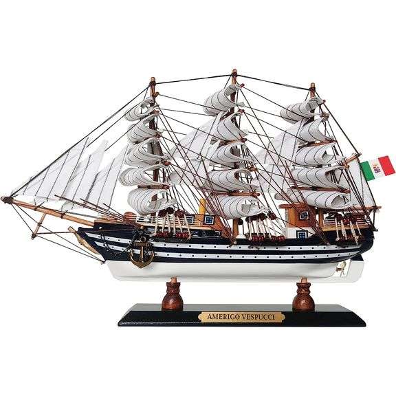 Handcrafted Amerigo Vespucci Wooden Ship