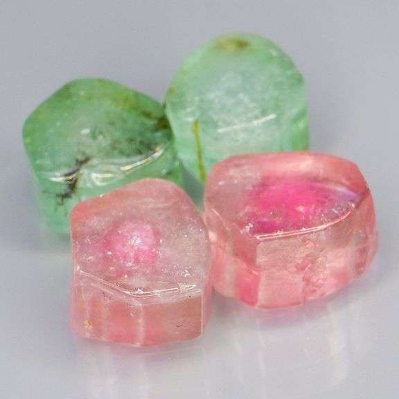 Awesome 7.19ct pink and green Tourmaline set