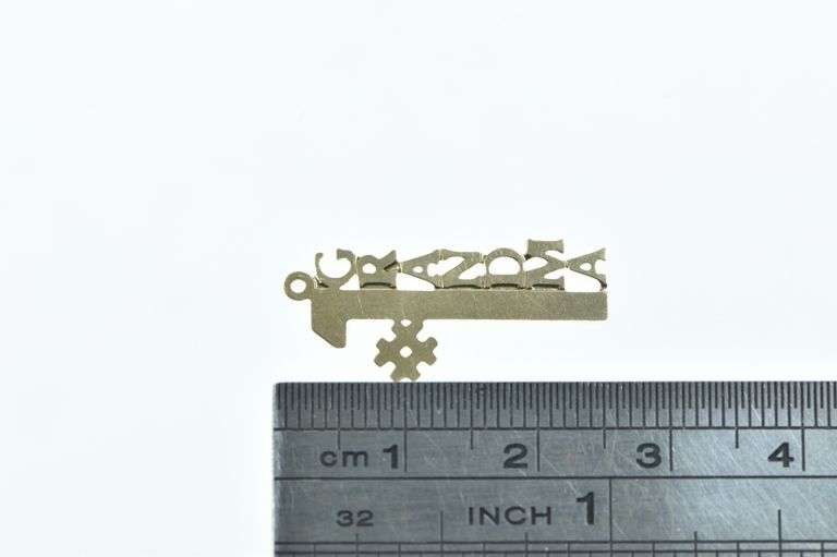 14K Yellow Gold #1 Number One Grandma Word Cut Out Charm/Pendant
