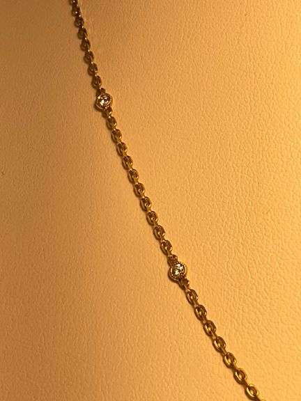 BRAND NEW 14K YELLOW GOLD DIAMOND STATION NECKLACE