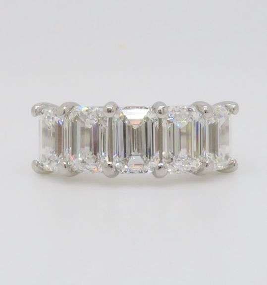 5.15CTW Emerald Cut Diamond Band