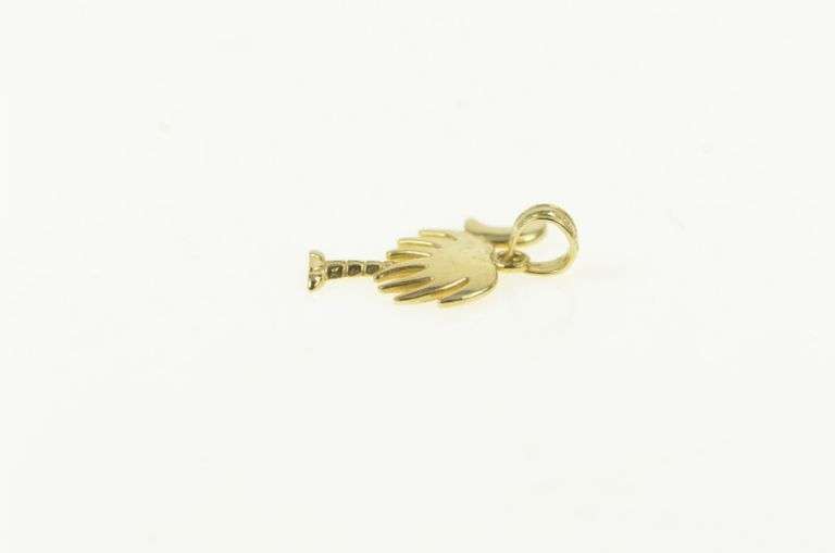 14K Yellow Gold Myrtle Beach Symbol Vacation Palm Tree Pendant