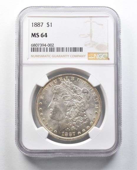 MS64 1887 Morgan Silver Dollar NGC Beautifully Toned