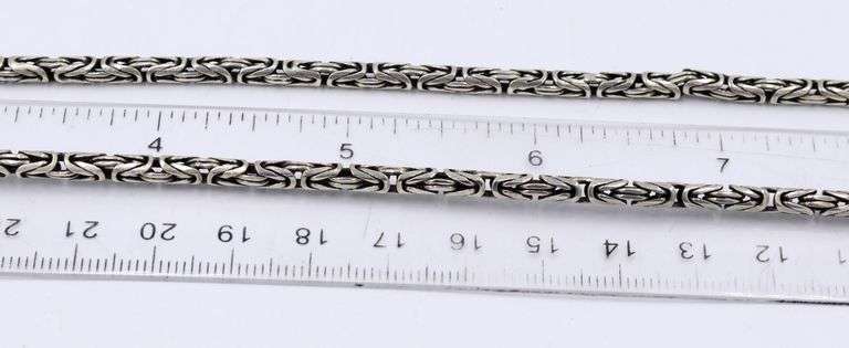 Vintage 925 sterling silver Byzantine chain necklace