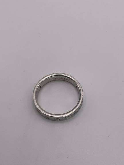 7.5g .950 Platinum TIFFANY & CO Diamond Band 4mm Size 8