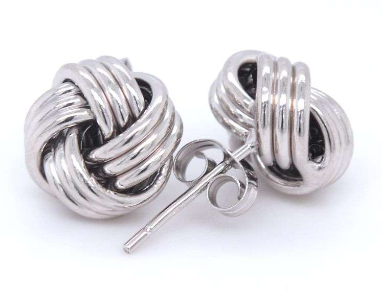 3 Pairs of 14kt white gold earrings