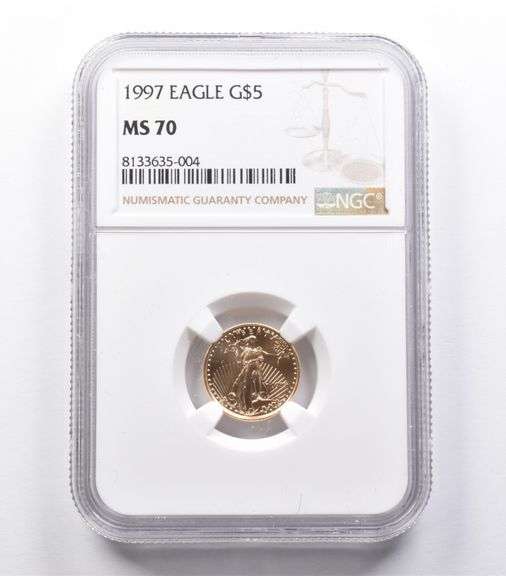 MS70 1997 $5 American Gold Eagle 1/10 Oz Gold NGC