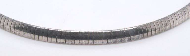 Vintage Italian Sterling Silver Omega Necklace