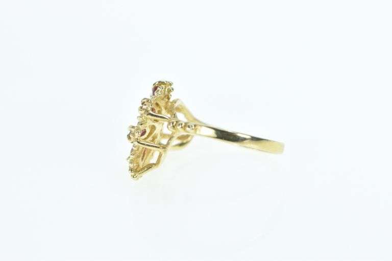 14K Yellow Gold Ruby Opal Butterfly Beauty Symbol Ring