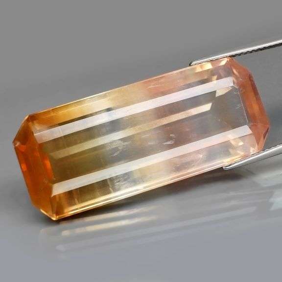 Beautiful faceted 55.44ct untreated banded Fluorite