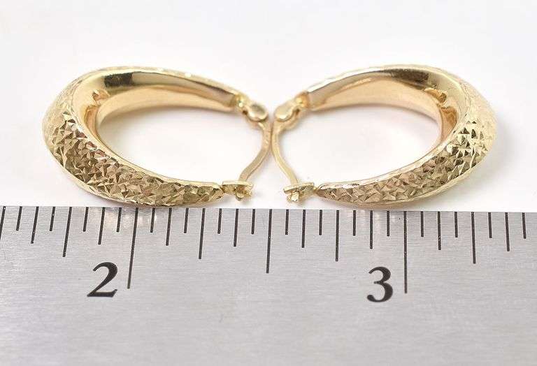 Beautiful 14K Yellow Gold Hoop Earrings