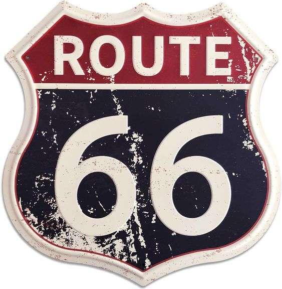 Vintage Route 66 Metal Sign