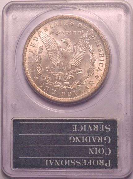 1883-O Morgan Silver Dollar In PCGS Vintage PCGS "Rattler" Gen 1.2 Holder MS61