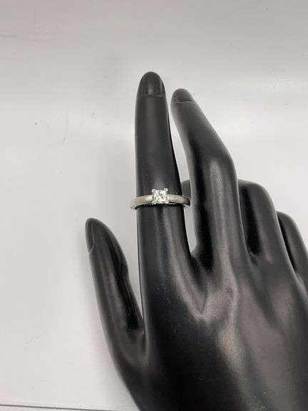 4.3g 14k WG Engagement Ring Leo Diamond .48ct Size 7.5
