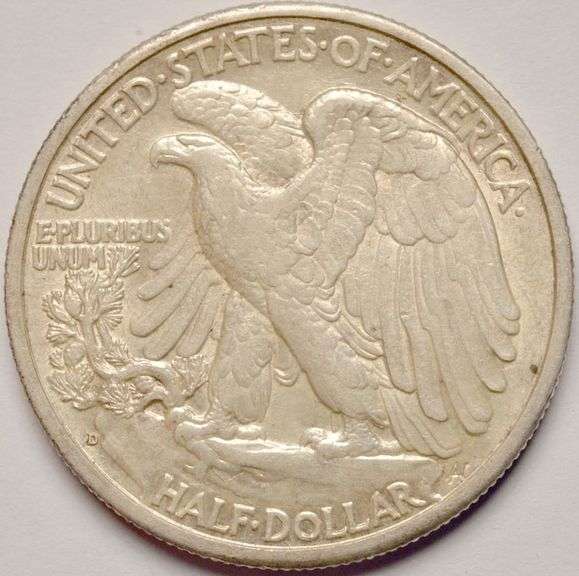 1943-S Walking Liberty Half Dollar, Circulated With Luster.