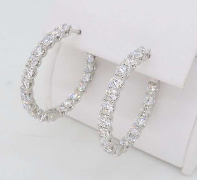 4.18CTW Inside Out Diamond Hoop Earrings