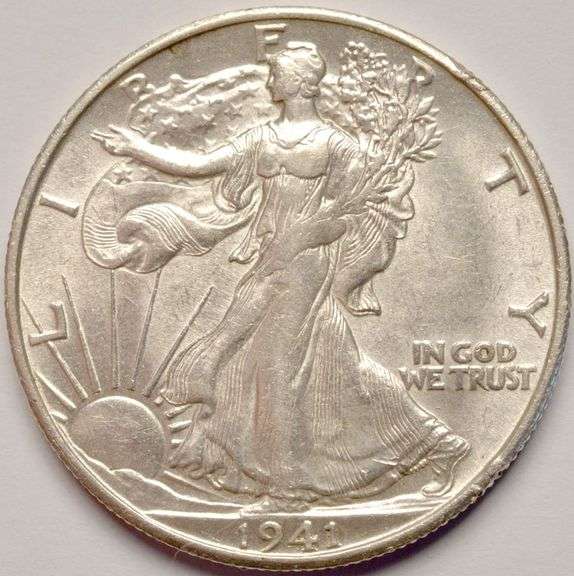 1941-S Walking Liberty Half Dollar, Circulated With Luster.