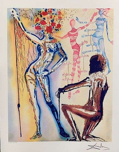 Pencil Numbered Salvador Dali, Ballet of Fowers