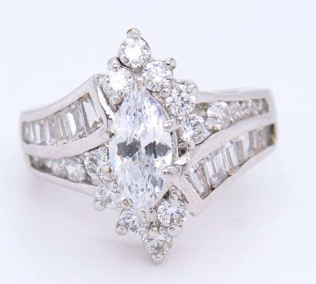 Lot of 2 Cubic Zirconia Engagement Rings