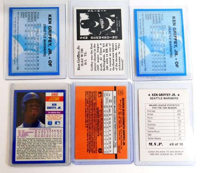 6 Ken Griffey, Jr. Baseball Cards