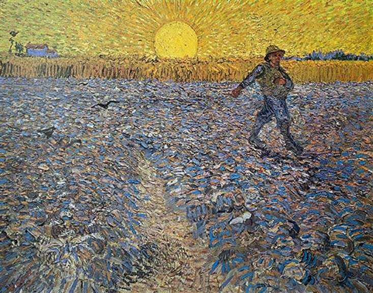 Rare Vintage Vincent Van Gogh, Wheat Field with Sower