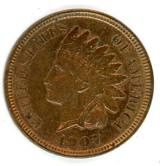 1907 Indian Head Cent in Unc