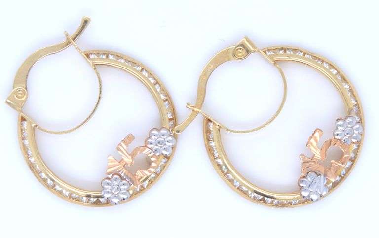 14kt Yellow gold 15 hoop earrings