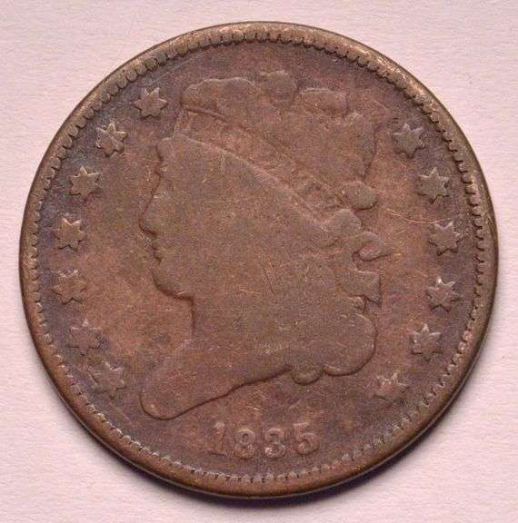 1835 Classic Head Half Cent, Corrosion.