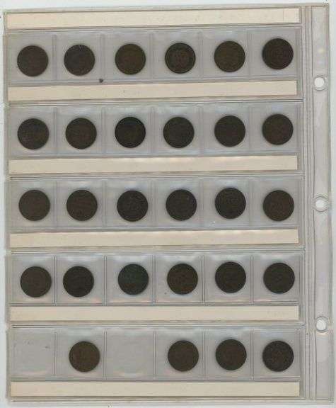 Collection of 28 different Indian Head Cents 1882 to 1909