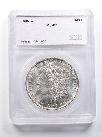 MS62 1890-O Morgan Silver Dollar SEGS