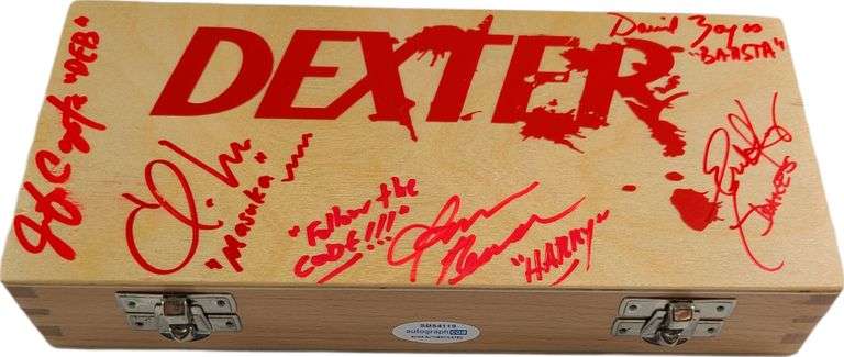 Dexter Cast Autographed Custom Blood Glass Slides Case ACOA