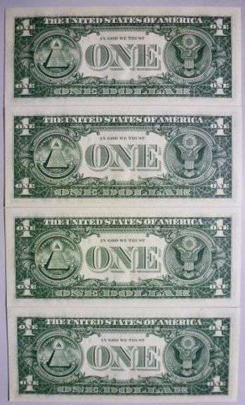 (4) Superb Crisp 1974 $1 Star Replacement Notes Dallas Key Series!