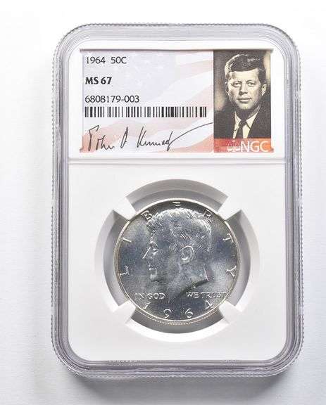 MS67 1964 Kennedy Half Dollar NGC